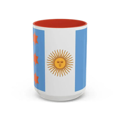 Flag of Argentine Teniente General 1894 to 1904 - Accent Coffee Mug 15oz Red - Go Mug Yourself
