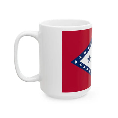 Flag of Arkansas Hocker (United States) White Coffee Mug - Go Mug Yourself