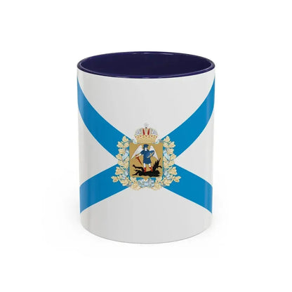 Flag of Arkhangelsk Oblast Russia - Accent Coffee Mug 11oz Navy - Go Mug Yourself
