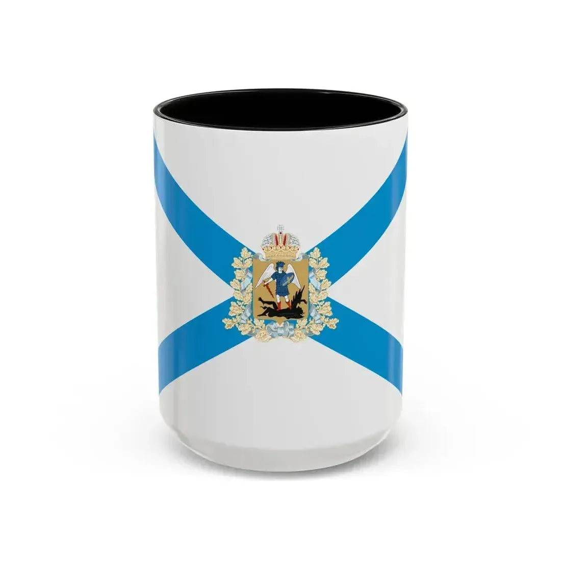 Flag of Arkhangelsk Oblast Russia - Accent Coffee Mug 15oz Black - Go Mug Yourself