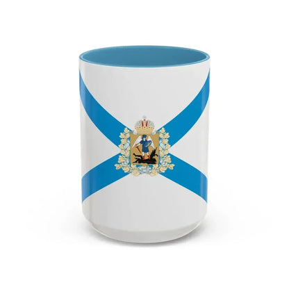 Flag of Arkhangelsk Oblast Russia - Accent Coffee Mug 15oz Light Blue - Go Mug Yourself
