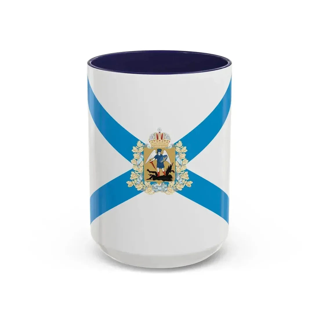 Flag of Arkhangelsk Oblast Russia - Accent Coffee Mug 15oz Navy - Go Mug Yourself