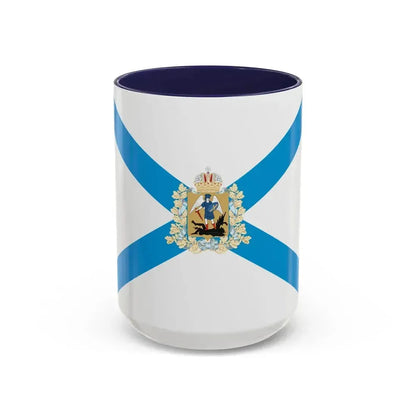 Flag of Arkhangelsk Oblast Russia - Accent Coffee Mug 15oz Navy - Go Mug Yourself