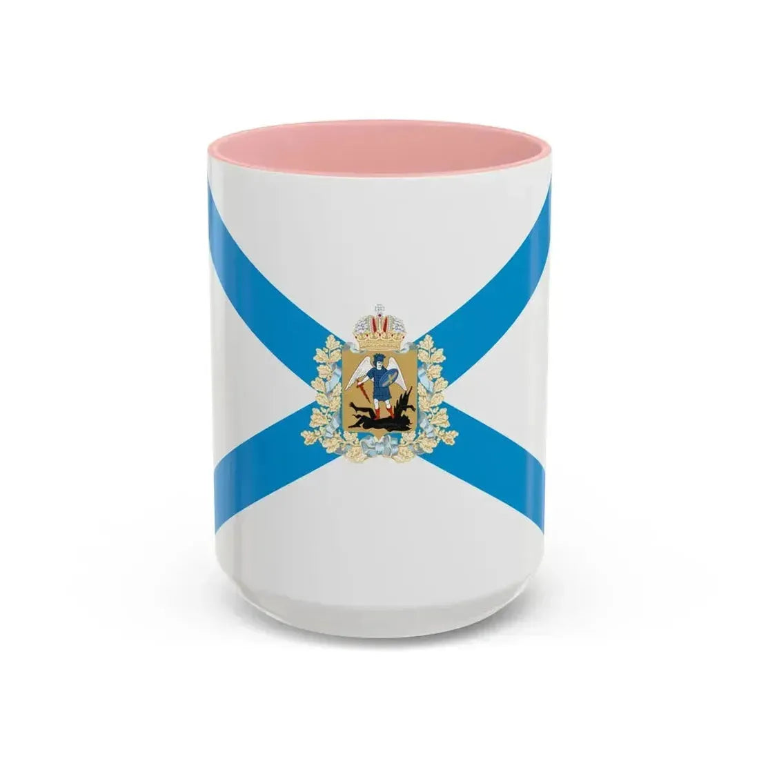 Flag of Arkhangelsk Oblast Russia - Accent Coffee Mug 15oz Pink - Go Mug Yourself