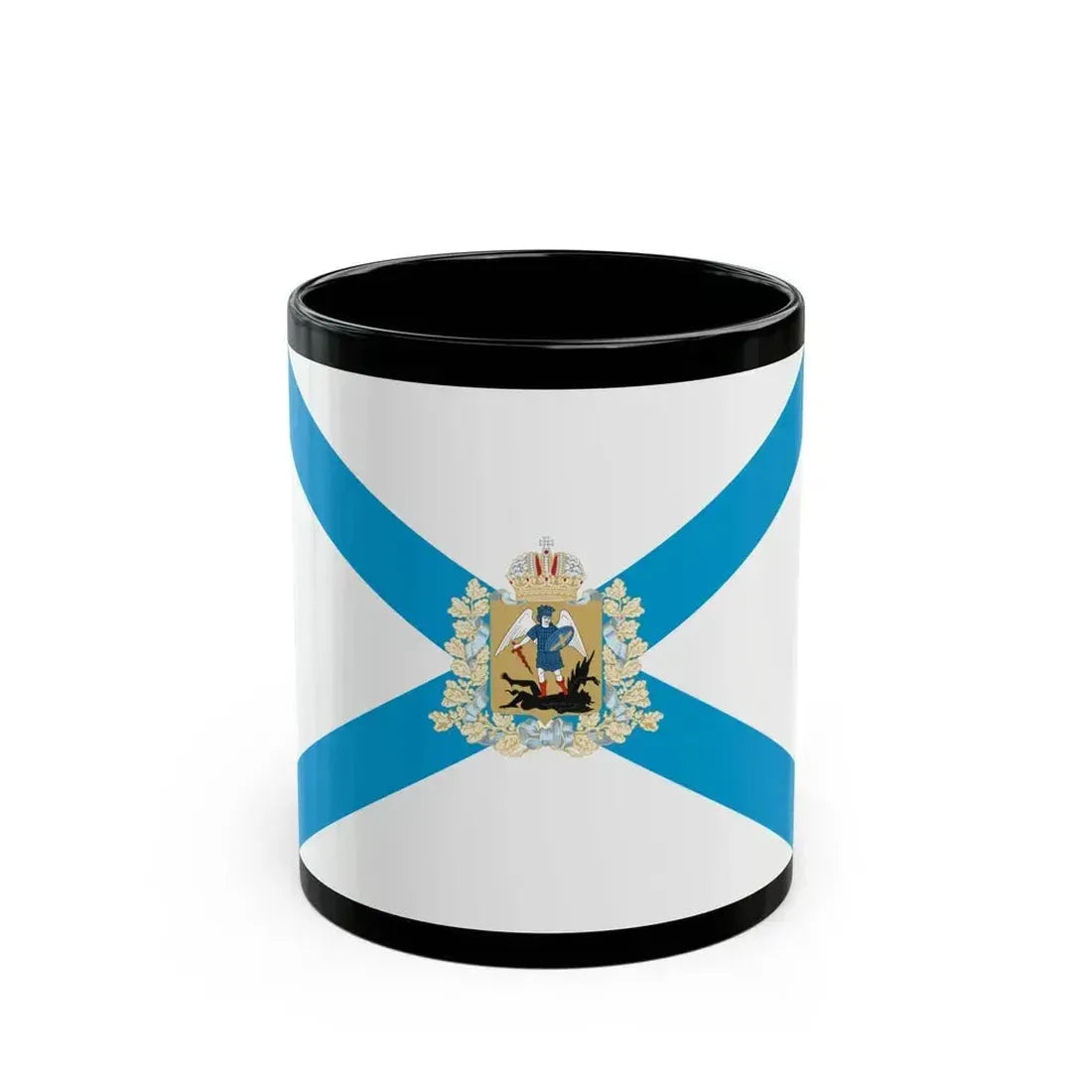 Flag of Arkhangelsk Oblast Russia - Black Coffee Mug 11oz - Go Mug Yourself