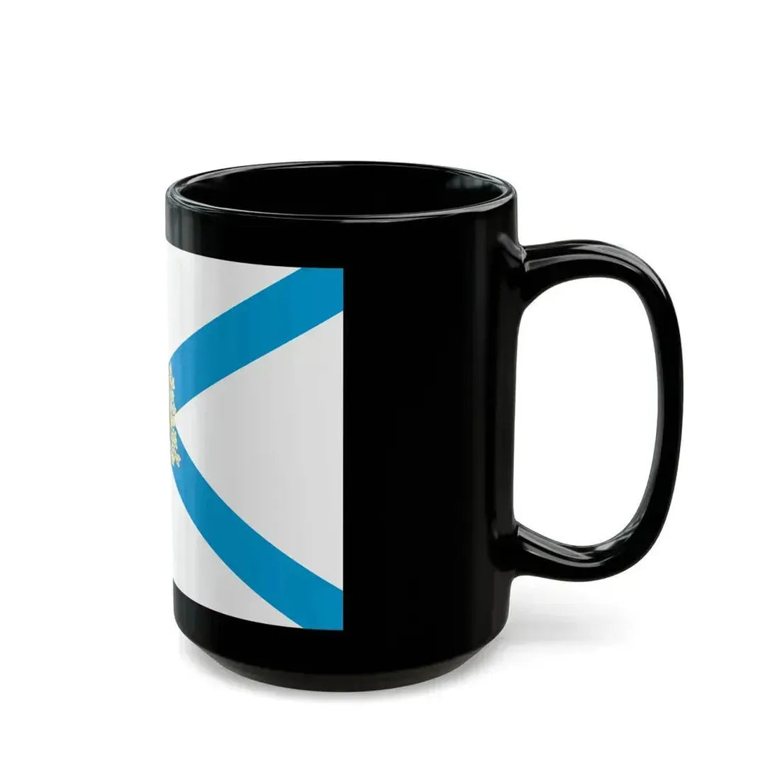 Flag of Arkhangelsk Oblast Russia - Black Coffee Mug - Go Mug Yourself