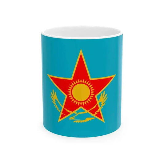 Flag of Armed Forces of the Republic of Kazakhstan (Kazakhstan) White Coffee Mug 11oz - Go Mug Yourself