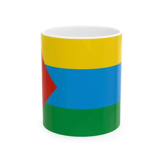 Flag of Aromashevsky rayon Tyumen oblast 2003 (Russia) White Coffee Mug 11oz - Go Mug Yourself