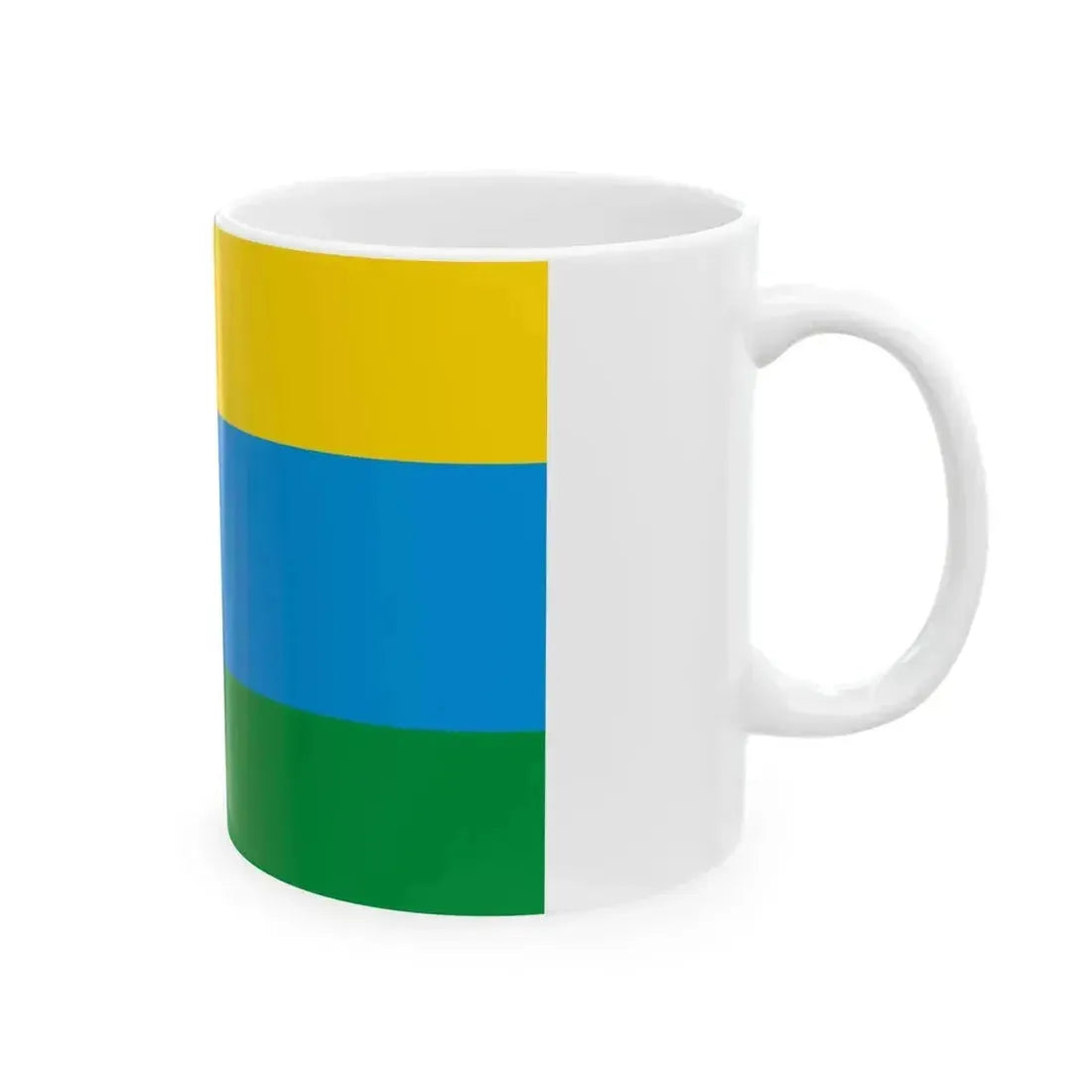 Flag of Aromashevsky rayon Tyumen oblast 2003 (Russia) White Coffee Mug - Go Mug Yourself