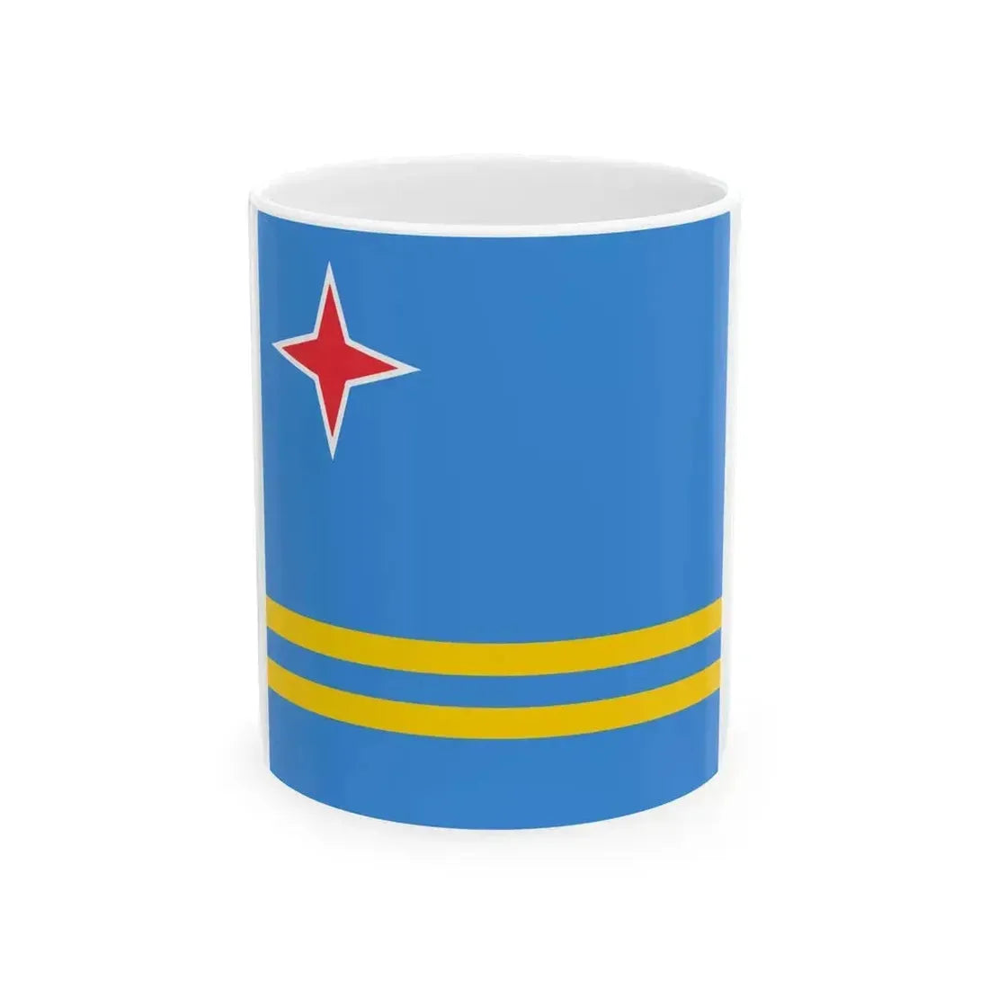 Flag of Aruba 1-1 (Netherlands) White Coffee Mug 11oz - Go Mug Yourself