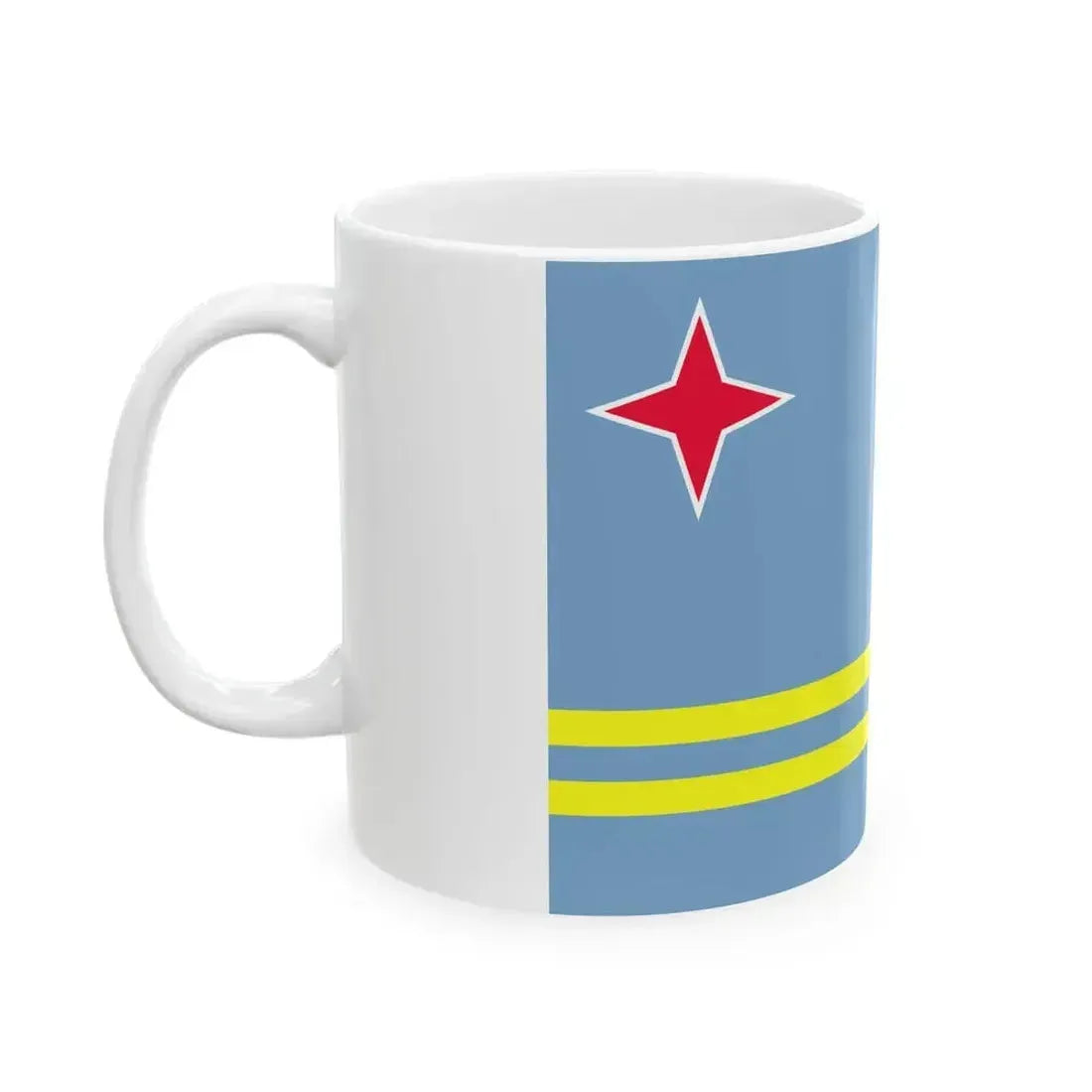 Flag of Aruba alternative (Netherlands) White Coffee Mug - Go Mug Yourself