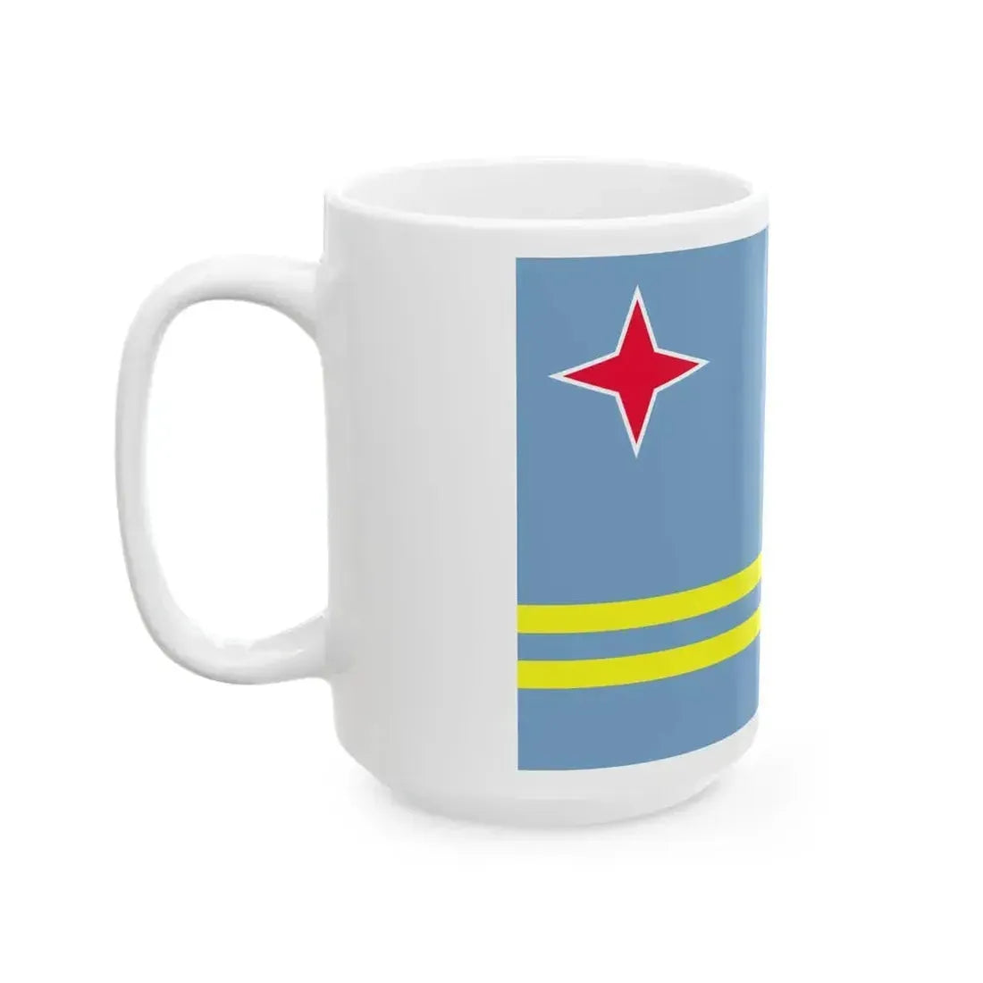 Flag of Aruba alternative (Netherlands) White Coffee Mug - Go Mug Yourself
