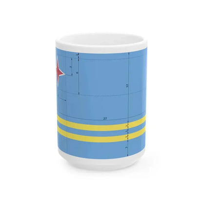 Flag of Aruba construction (Netherlands) White Coffee Mug 15oz - Go Mug Yourself
