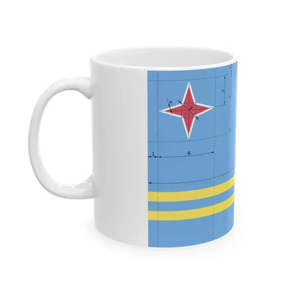 Flag of Aruba construction (Netherlands) White Coffee Mug - Go Mug Yourself