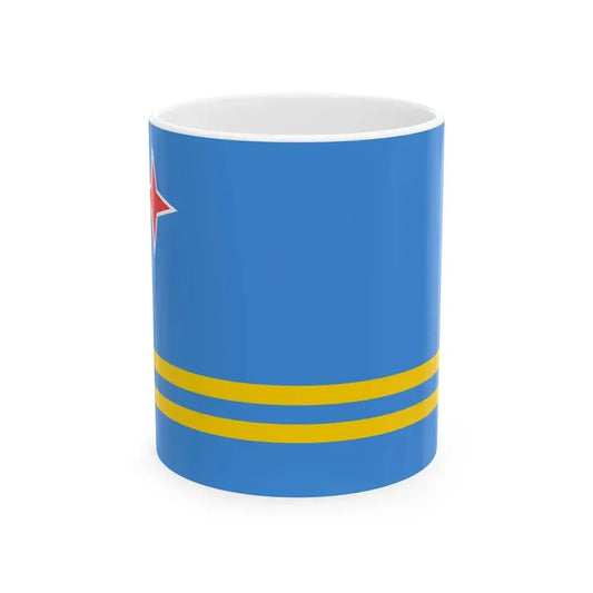 Flag of Aruba (Netherlands) White Coffee Mug 11oz - Go Mug Yourself