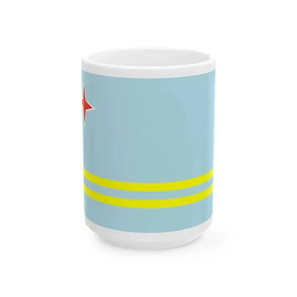Flag of Aruba WFB 2000 (Netherlands) White Coffee Mug 15oz - Go Mug Yourself