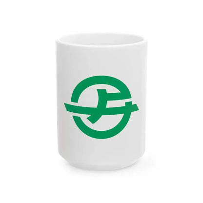 Flag of Asakuchi Okayama (Japan) White Coffee Mug 15oz - Go Mug Yourself