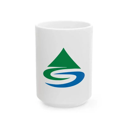 Flag of Asakura Fukuoka (Japan) White Coffee Mug 15oz - Go Mug Yourself