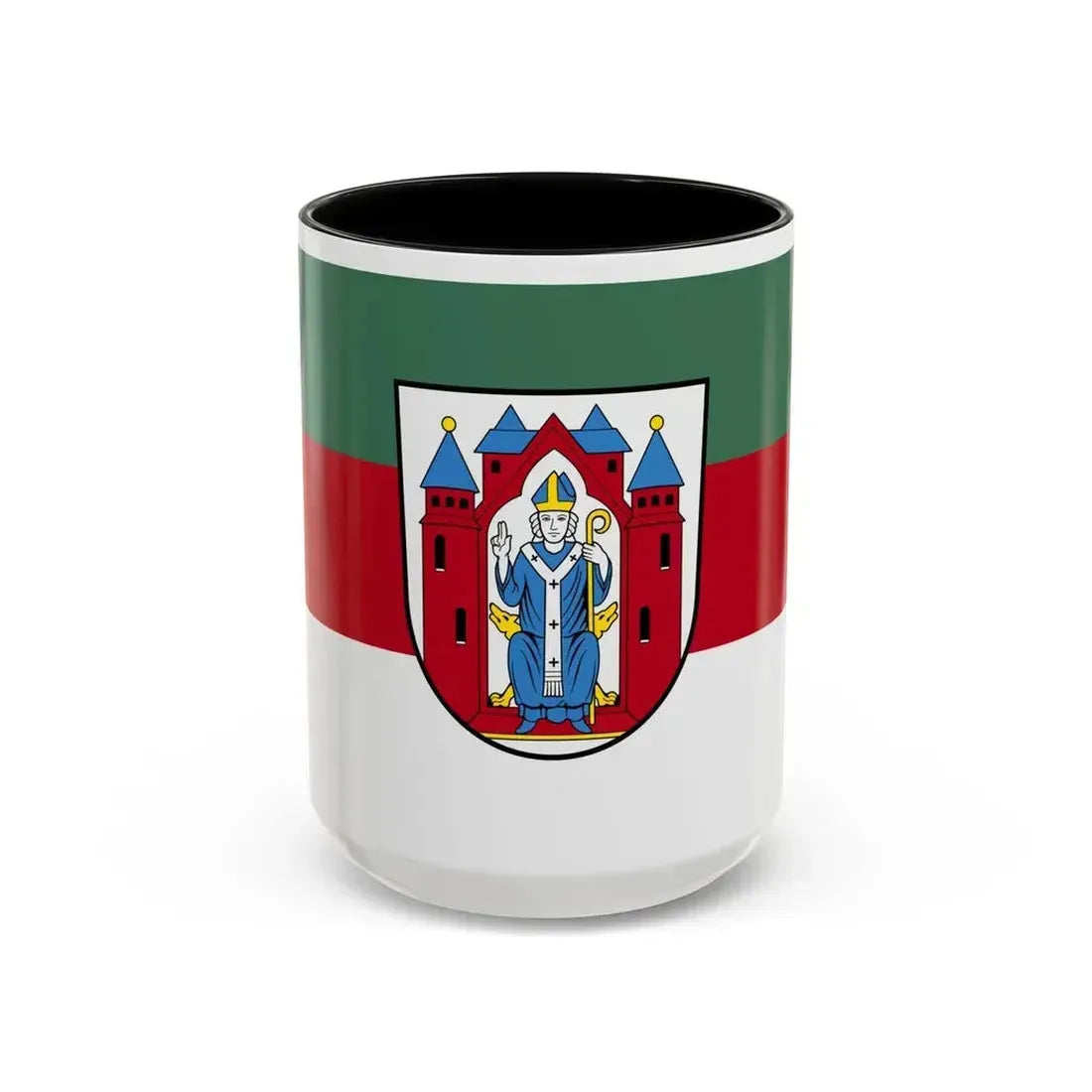 Flag of Aschaffenburg 2 Germany - Accent Coffee Mug 15oz Black - Go Mug Yourself