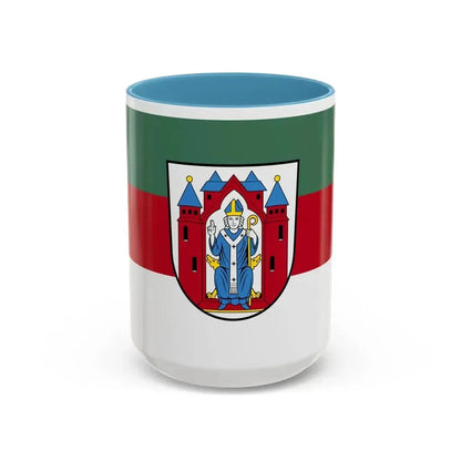Flag of Aschaffenburg 2 Germany - Accent Coffee Mug 15oz Light Blue - Go Mug Yourself