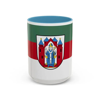 Flag of Aschaffenburg 2 Germany - Accent Coffee Mug 15oz Light Blue - Go Mug Yourself