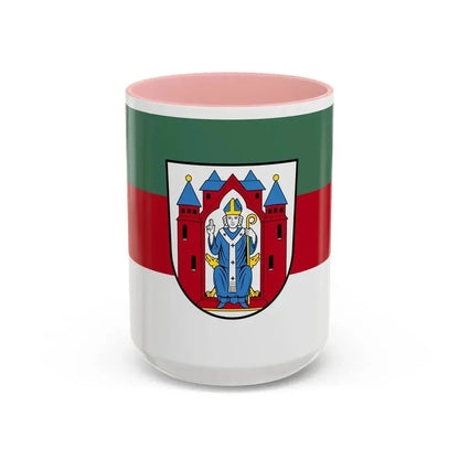 Flag of Aschaffenburg 2 Germany - Accent Coffee Mug 15oz Pink - Go Mug Yourself