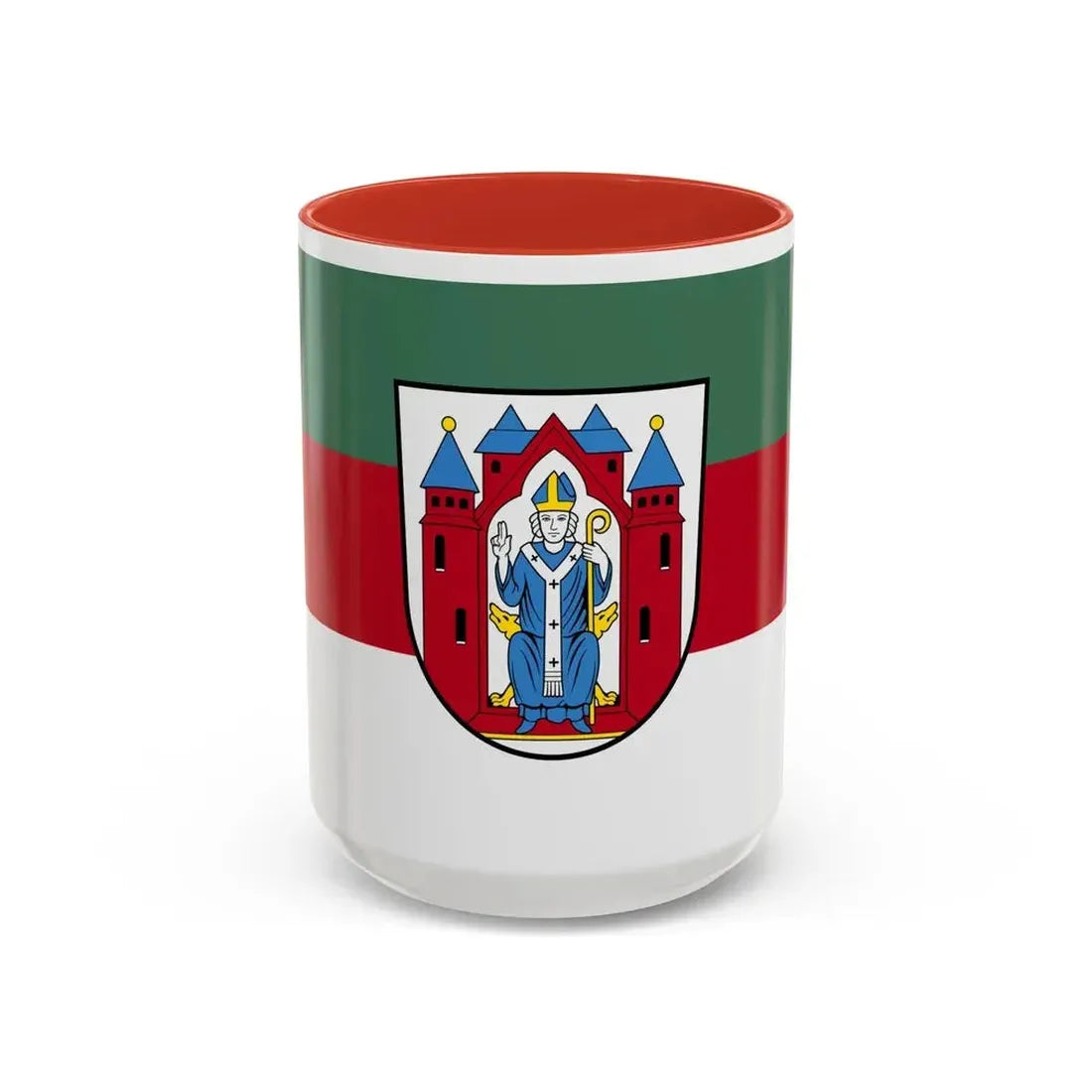 Flag of Aschaffenburg 2 Germany - Accent Coffee Mug 15oz Red - Go Mug Yourself