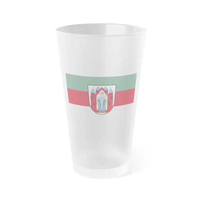 Flag of Aschaffenburg 2 Germany - Frosted Pint Glass 16oz-16oz-Frosted-Go Mug Yourself