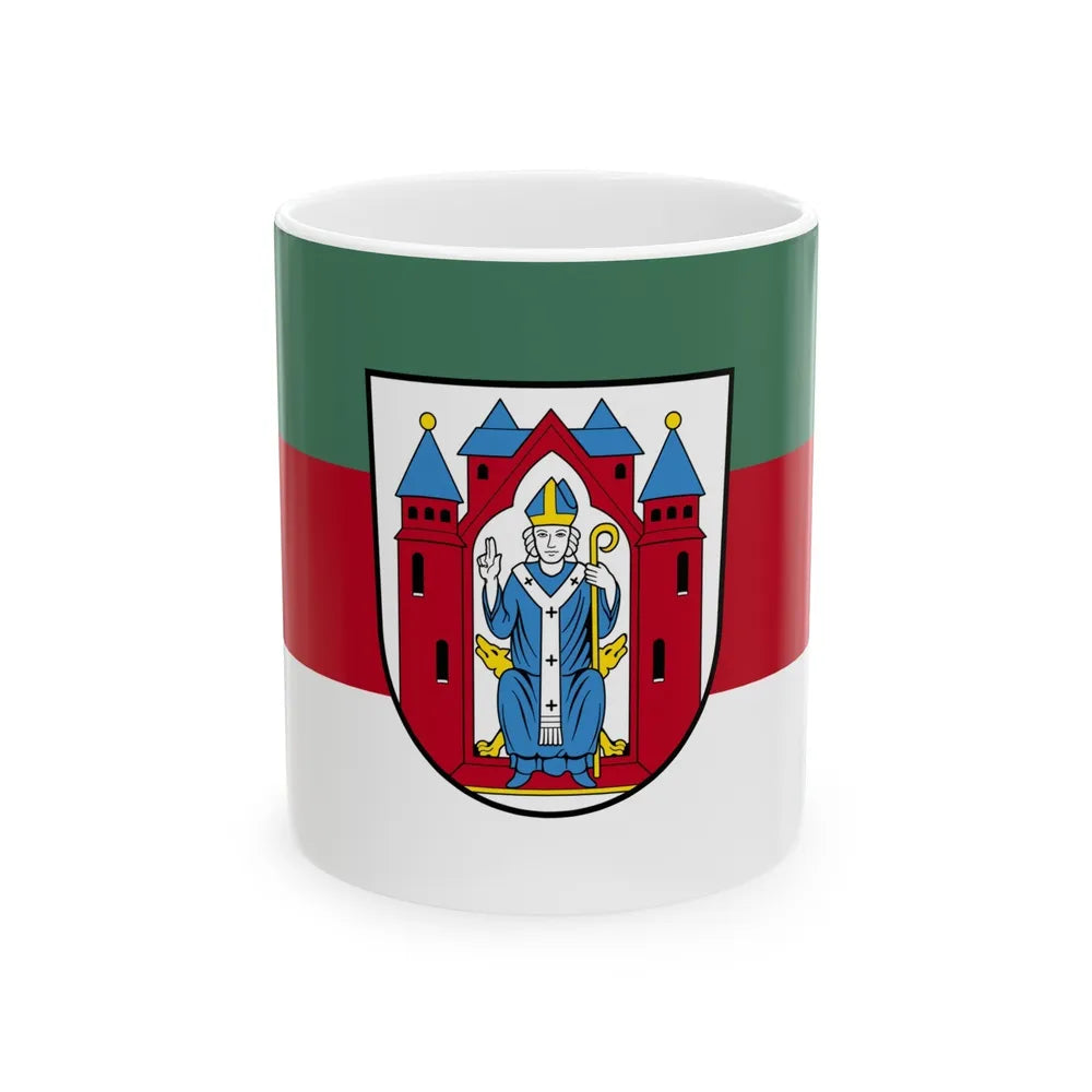 Flag of Aschaffenburg 2 Germany - White Coffee Mug-11oz-Go Mug Yourself