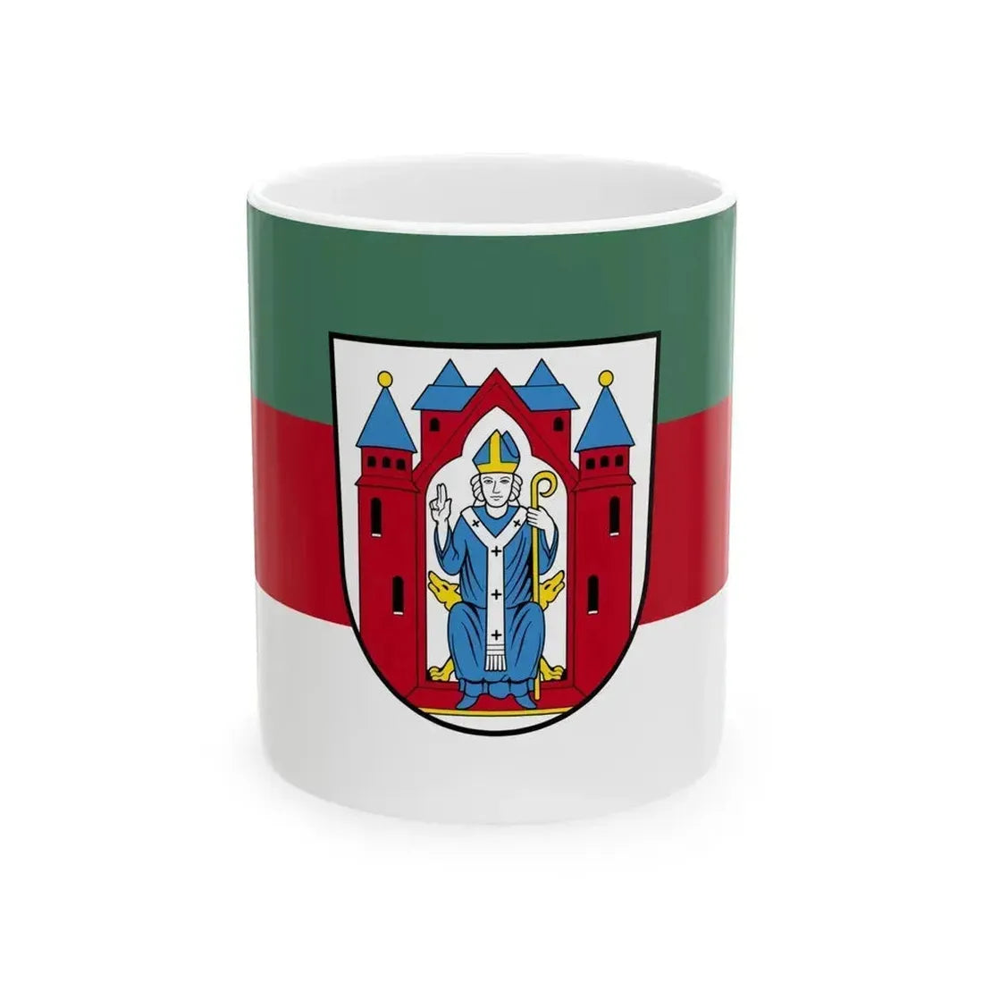 Flag of Aschaffenburg 2 Germany - White Coffee Mug 11oz - Go Mug Yourself