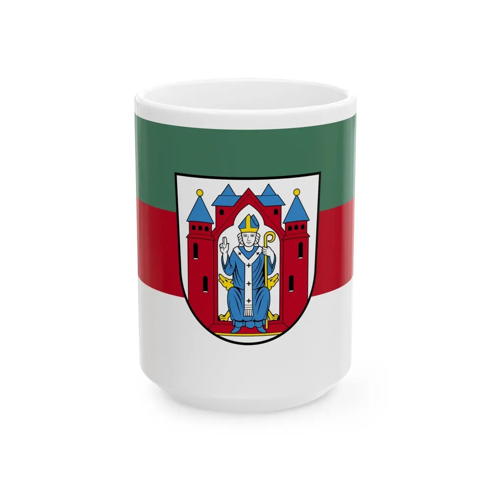 Flag of Aschaffenburg 2 Germany - White Coffee Mug-15oz-Go Mug Yourself