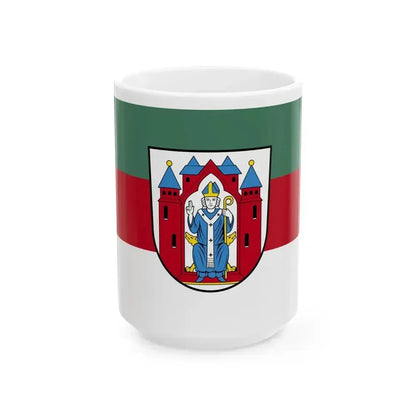 Flag of Aschaffenburg 2 Germany - White Coffee Mug 15oz - Go Mug Yourself
