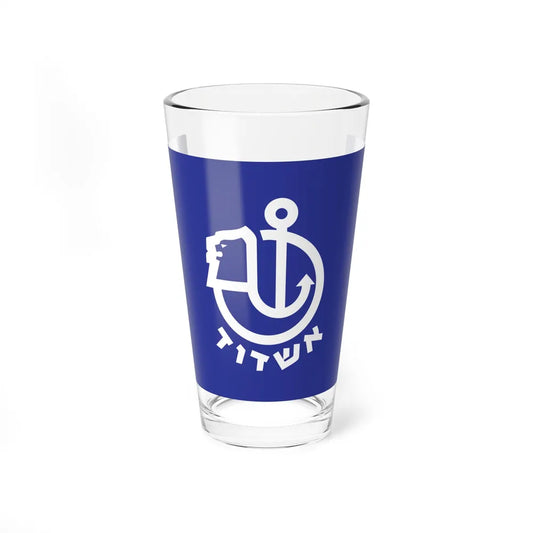 Flag of Ashdod Israel - Pint Glass 16oz-16oz-Go Mug Yourself