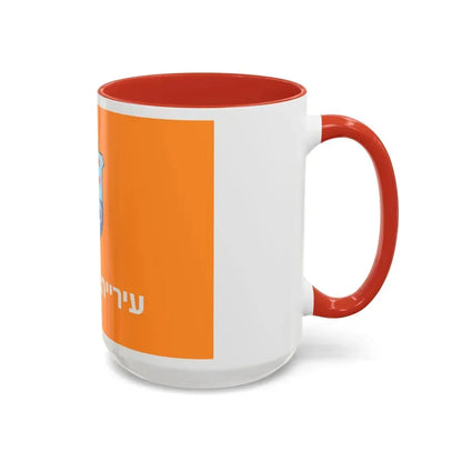 Flag of Ashkelon Israel - Accent Coffee Mug - Go Mug Yourself