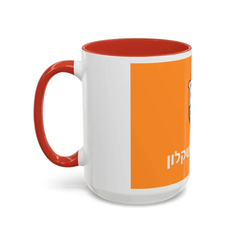 Flag of Ashkelon Israel - Accent Coffee Mug - Go Mug Yourself