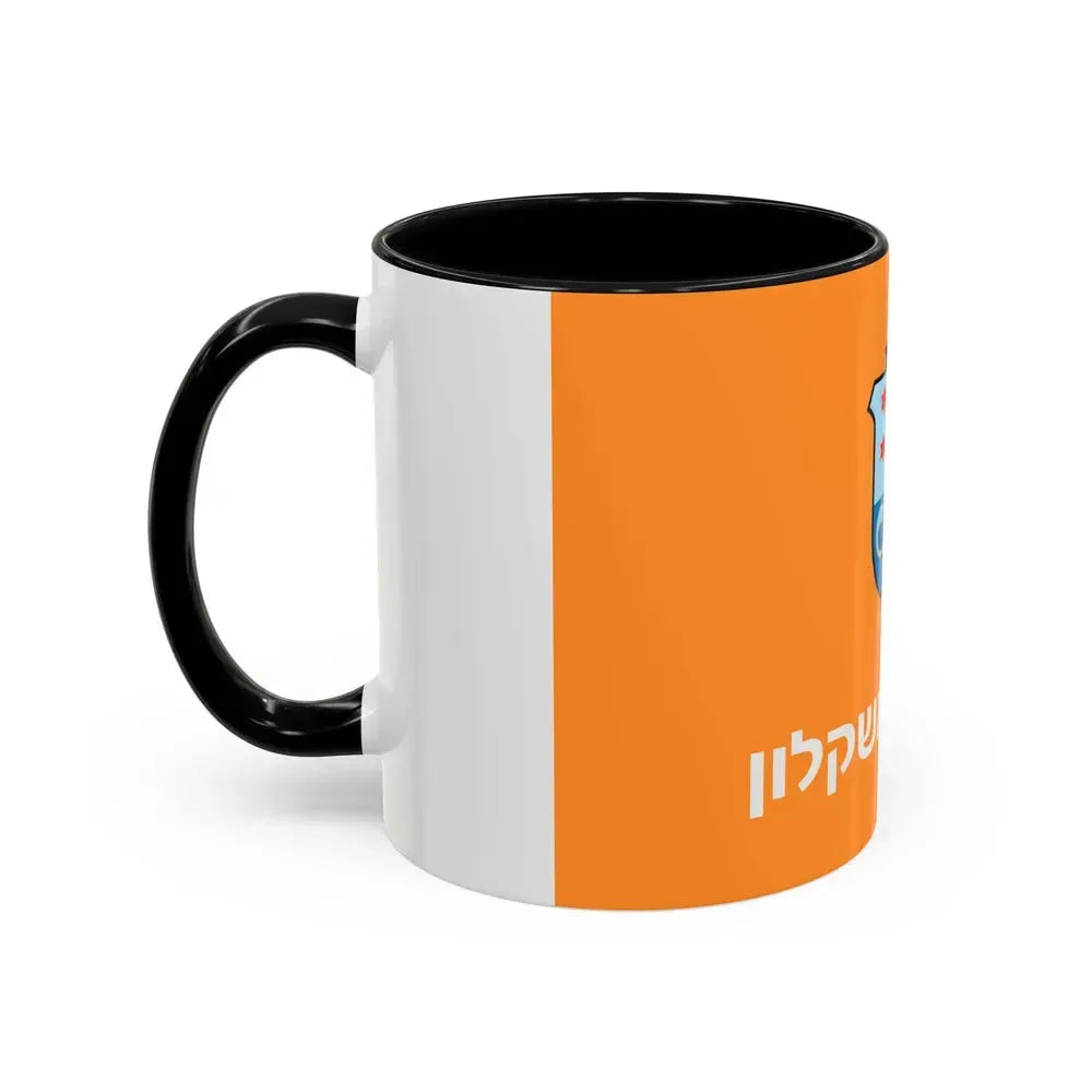 Flag of Ashkelon Israel - Accent Coffee Mug - Go Mug Yourself