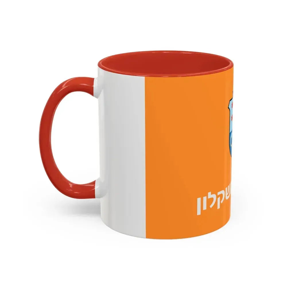 Flag of Ashkelon Israel - Accent Coffee Mug - Go Mug Yourself