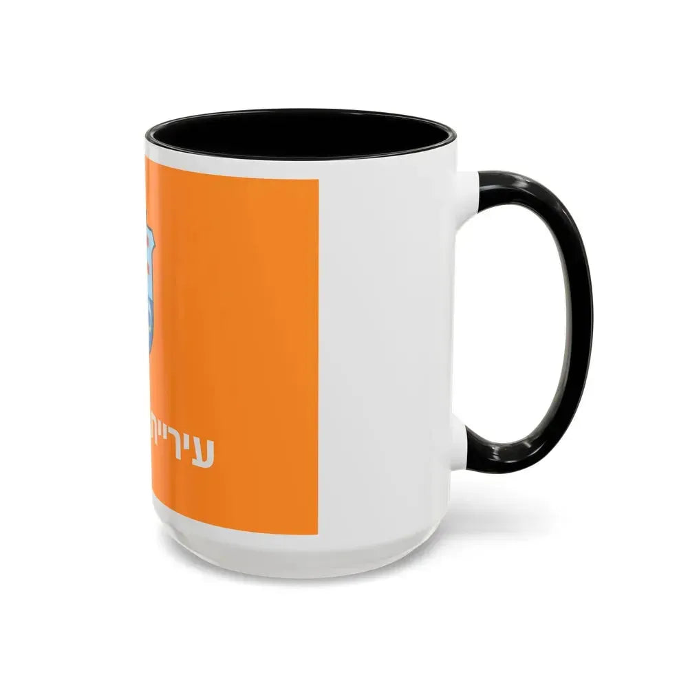 Flag of Ashkelon Israel - Accent Coffee Mug - Go Mug Yourself
