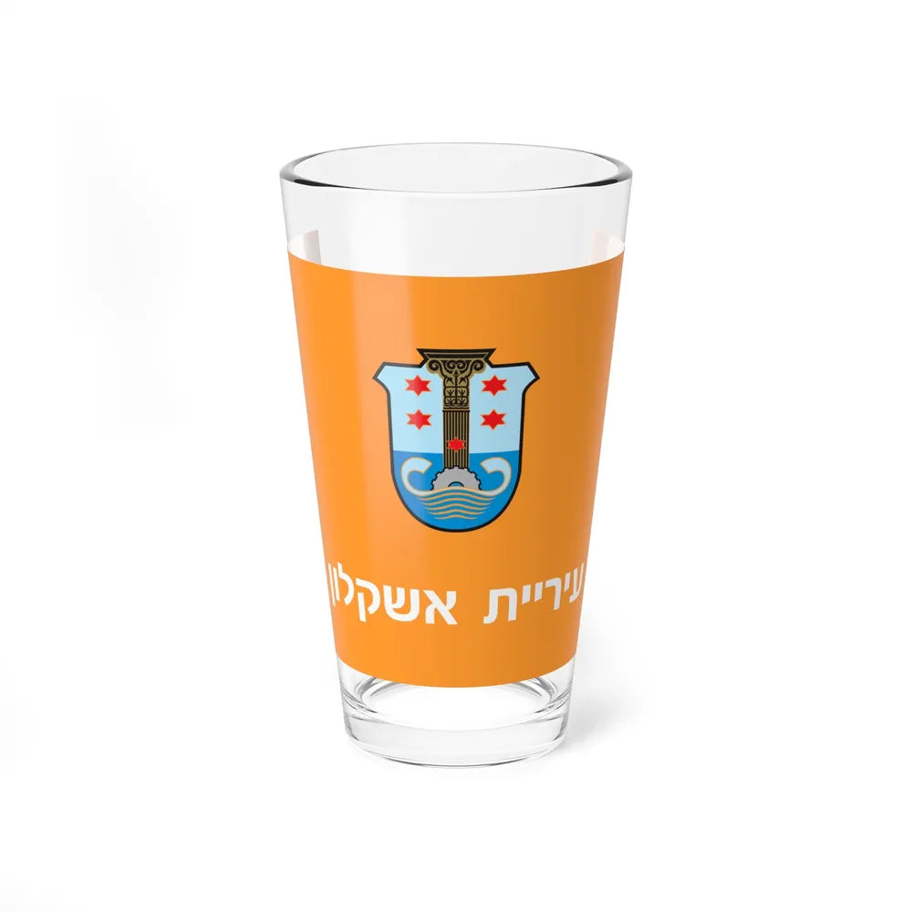 Flag of Ashkelon Israel - Pint Glass 16oz-16oz-Go Mug Yourself