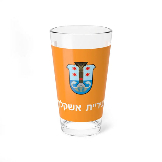 Flag of Ashkelon Israel - Pint Glass 16oz-16oz-Go Mug Yourself