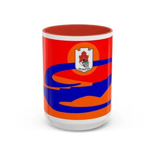 Flag of Ashtarak Armenia - Accent Coffee Mug 15oz Red - Go Mug Yourself