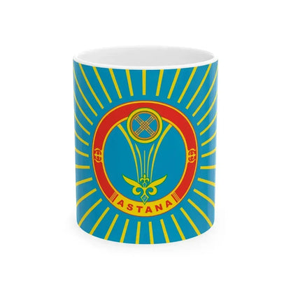 Flag of Astana Kazakhstan latin (Kazakhstan) White Coffee Mug 11oz - Go Mug Yourself