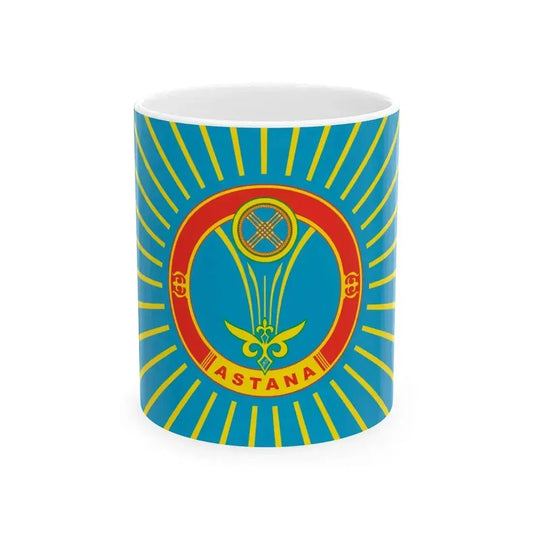 Flag of Astana Kazakhstan latin (Kazakhstan) White Coffee Mug 11oz - Go Mug Yourself
