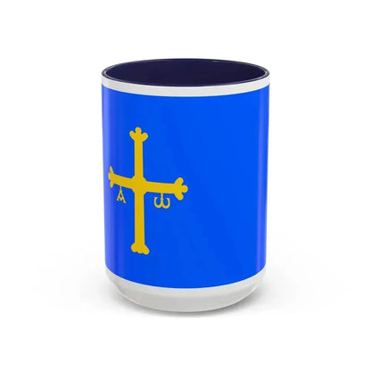 Flag of Asturias Spain - Accent Coffee Mug 15oz Navy - Go Mug Yourself