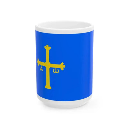 Flag of Asturias Spain - White Coffee Mug 15oz - Go Mug Yourself
