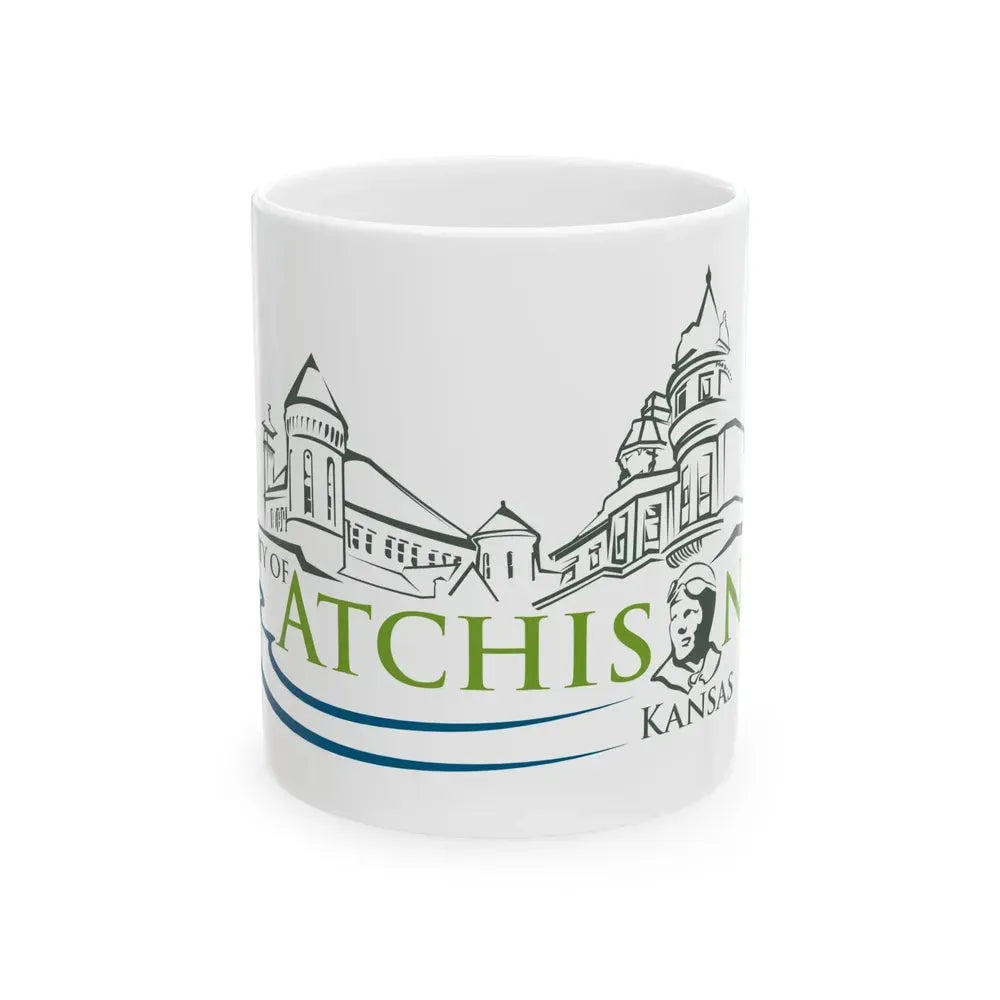 Flag of Atchison Kansas (United States) White Coffee Mug 11oz - Go Mug Yourself