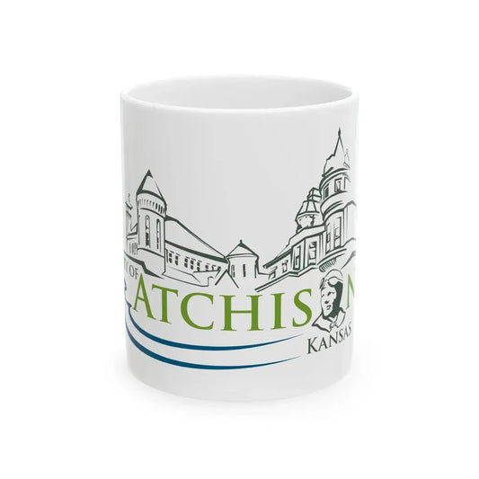 Flag of Atchison Kansas (United States) White Coffee Mug 11oz - Go Mug Yourself
