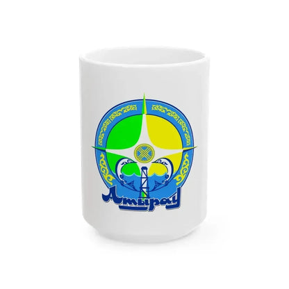 Flag of Atyrau Kazakhstan (Kazakhstan) White Coffee Mug 15oz - Go Mug Yourself