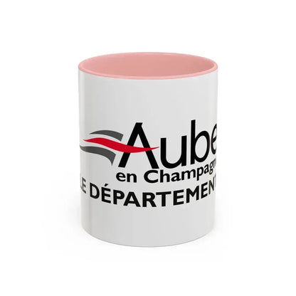 Flag of Aube France - Accent Coffee Mug 11oz Pink - Go Mug Yourself