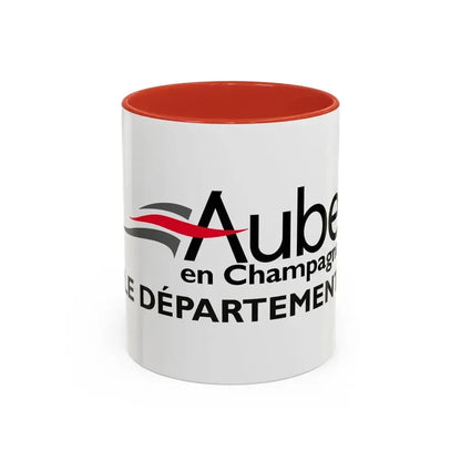 Flag of Aube France - Accent Coffee Mug 11oz Red - Go Mug Yourself